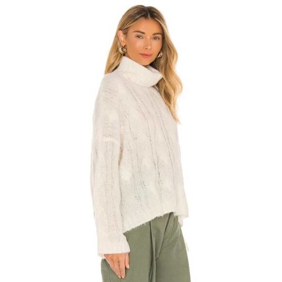 Tularosa Sweater Womens Size Small Greta Turtleneck Pullover Ivory Cable Knit - Picture 2 of 7